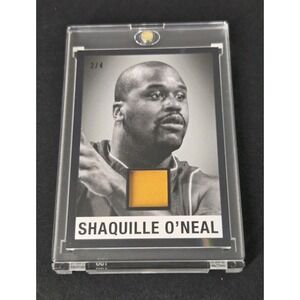 Shaquille O'Neal Game Used Patch Card 2022 Leaf 2/4 Yellow LM-36